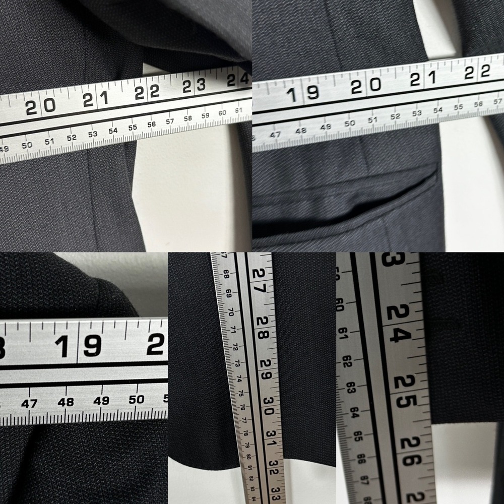 Canali Mens Suit Sz 44R Wool 3-Button Blazer Pleated Cuffed Trousers Black Italy - Picture 16 of 16
